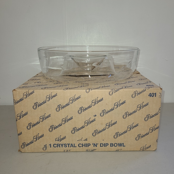 Princess House Crystal Chip ´N´ Dip Bowl
